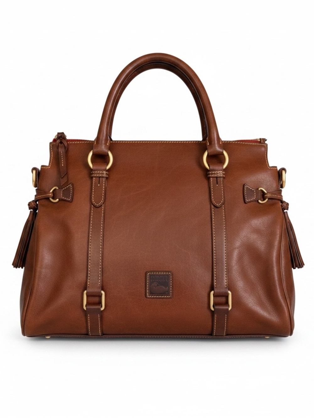 Dooney & Bourke Chestnut Leather Satchel with Matching Wallet Large
